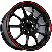 FF R115 7x15 4*100 ET35 DIA73.1 Matt Black + Red Line Литой